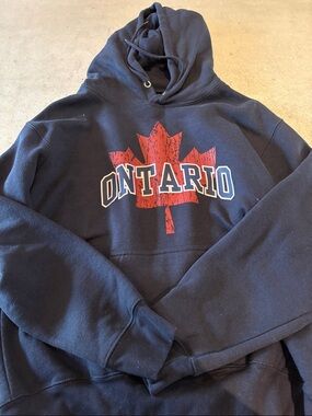 Ontario Maple Graphic Hoodie - Navy Blue